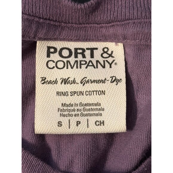 Sheer Elite Front Graphic Shirt Port & Co Purple Cotton Short Sleeves Size S - Picture 4 of 4